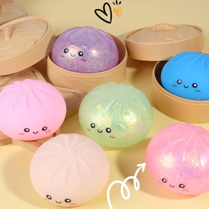 FZ Creative Stress-Relief Rubber Bun Squeezing Toy with Big Shape and Slow-Rebound Mechanism for Youth (Model 002)