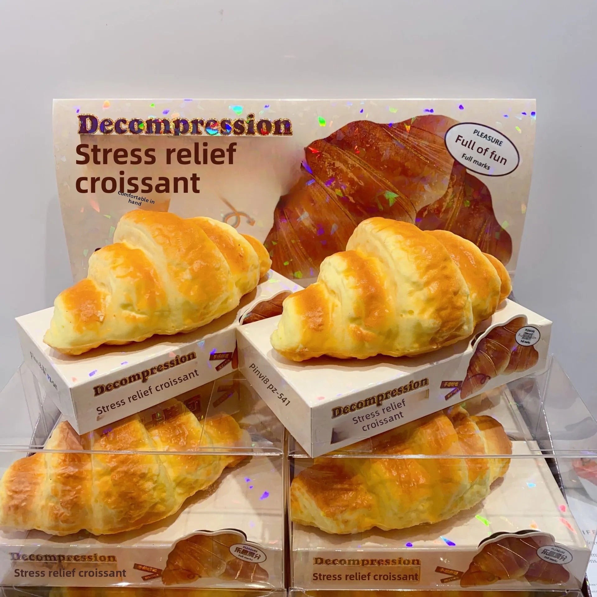 Slow Rising Croissant Squishy Toy (EVA) Realistic Bread Design Stress Relief & Sensory Fidget Toy for Kids & Adults