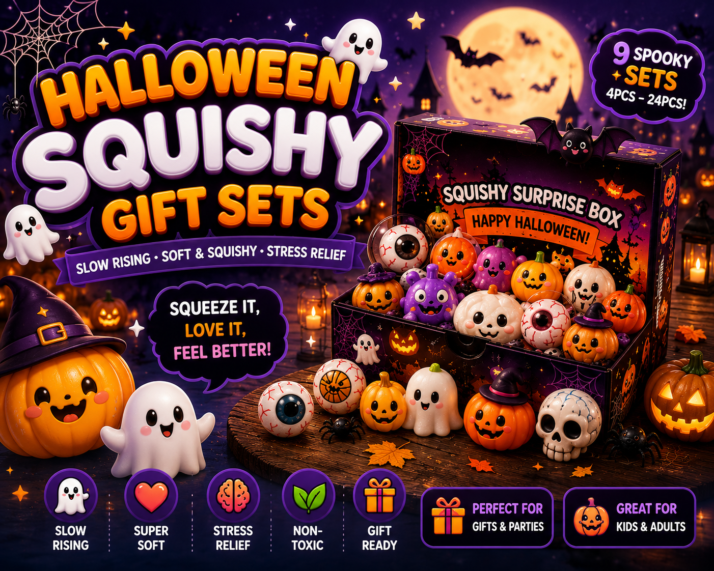 Halloween Squishy Gift Sets – Slow Rising Sensory Toys