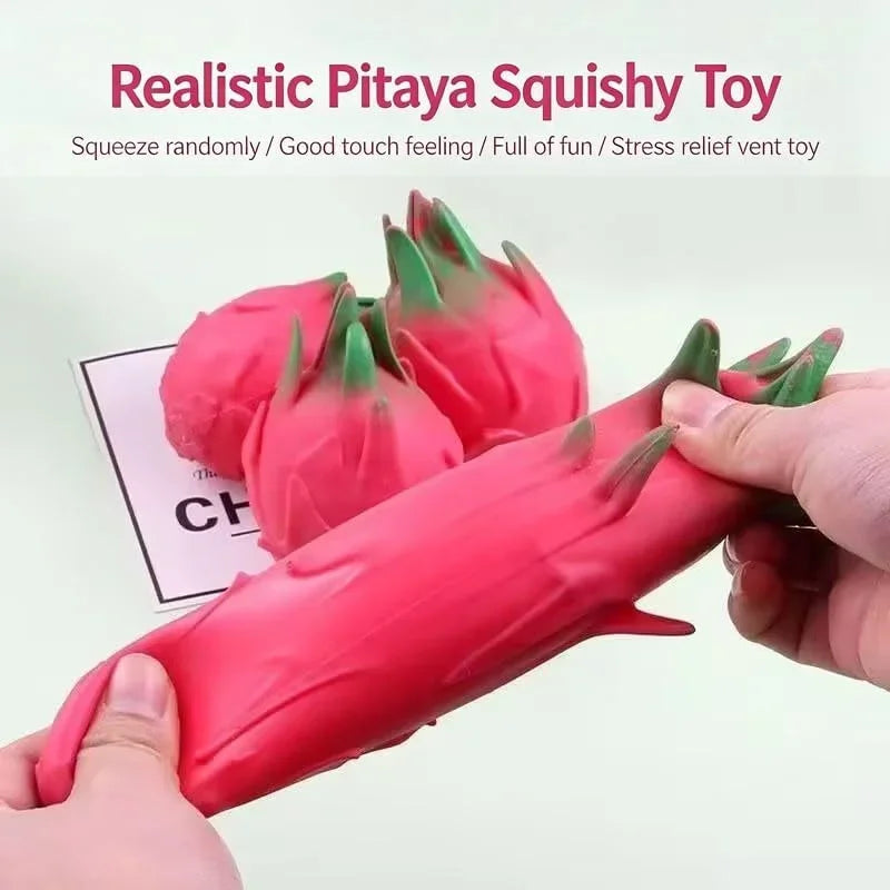 Dragon Fruit/Peach/Orange/Durian/Mango/Banana /Strawberry Squishy, Soft Squeeze Stress Relief Fidget Toy for Office Home
