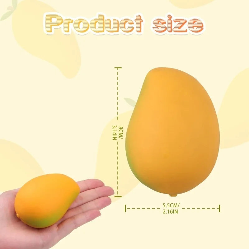 Dragon Fruit/Peach/Orange/Durian/Mango/Banana /Strawberry Squishy, Soft Squeeze Stress Relief Fidget Toy for Office Home