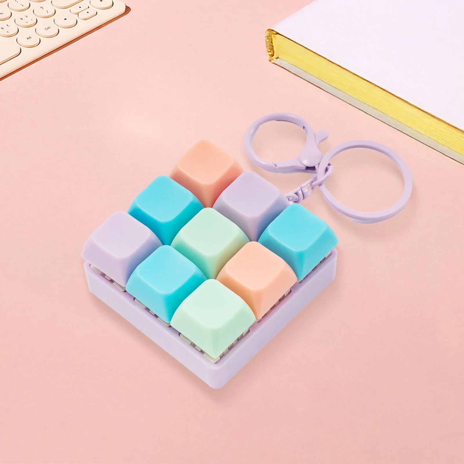 Fidget Decompression 1/9 /12Keyboard Key Toy For Adults Antistress Toys Boys Girls Anti Stress Finger Keyboard Games Keychain