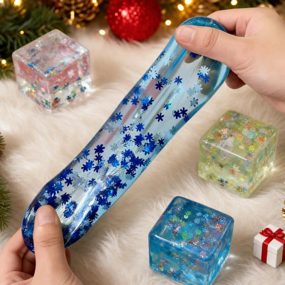 Christmas Maltose  Ice cubes Squeezable Gaint Squishy Sensory Stress Ball, Novelty Anxiety Relief Fidget Toy for Adults & Desk