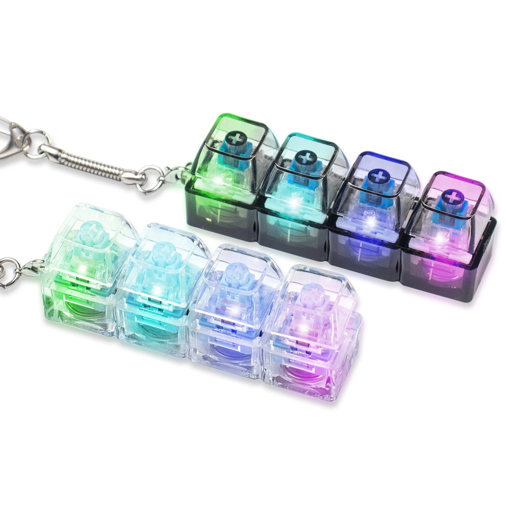 LED Light Keyboard Keychain Fidget Toy Clickable Button Stress Relief Portable Desk Accessory Office Decor Gift  Anxiety Relief