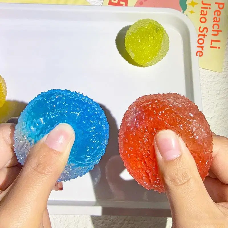 Sensory Slushie Squeeze Ball 1PC Reusable Crunchy Crackling Toy for Stress Relief Calm Fidget Play at Work Home