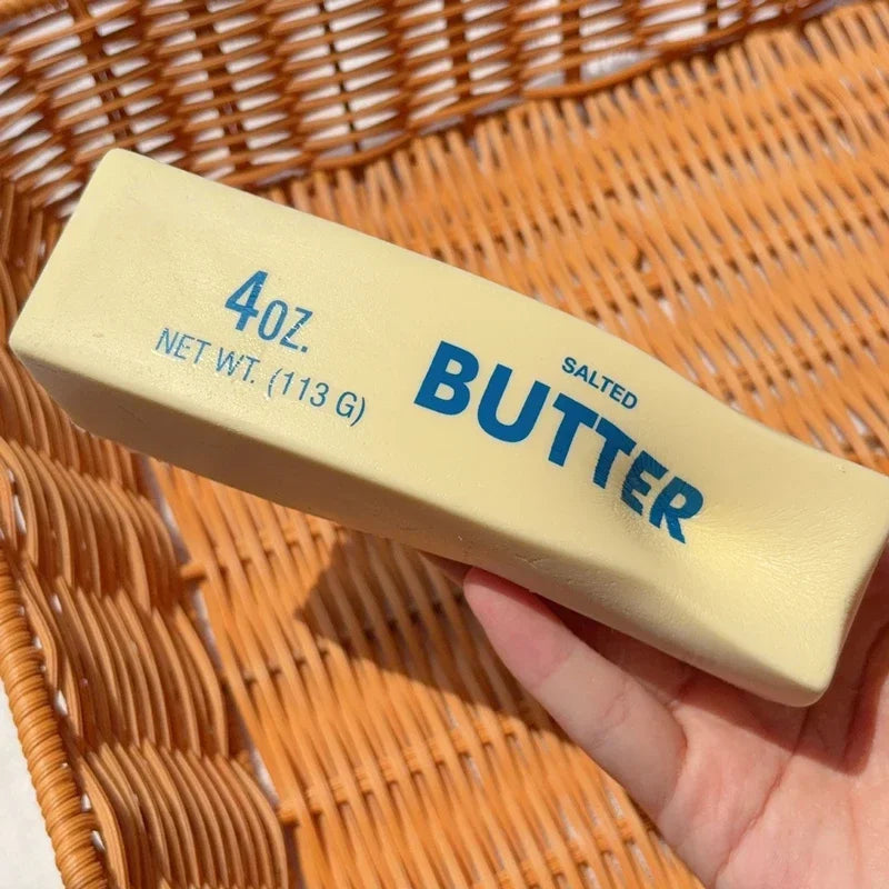Squishy Elastic Butter Stick Fidget Toy Cheese Shape Stress Relief Game Funny Decompression Prank Squeeze Toy for Anxiety Relief