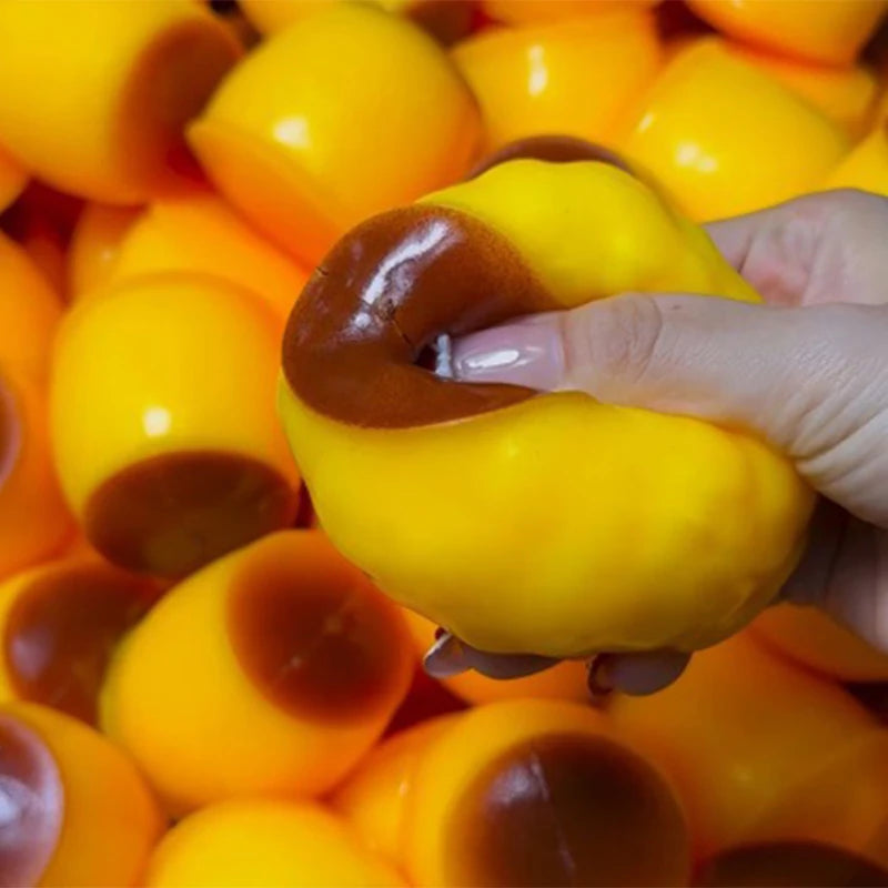 Pudding-shaped Squeeze Ball Caramel Crunchy Handmade Squishy Portable Diy Fidget Accessory For Stress Relief & Cute Desk Play
