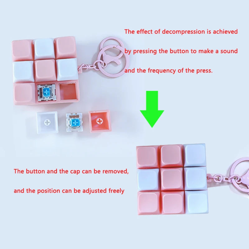 Fidget Decompression 1/9 /12Keyboard Key Toy For Adults Antistress Toys Boys Girls Anti Stress Finger Keyboard Games Keychain