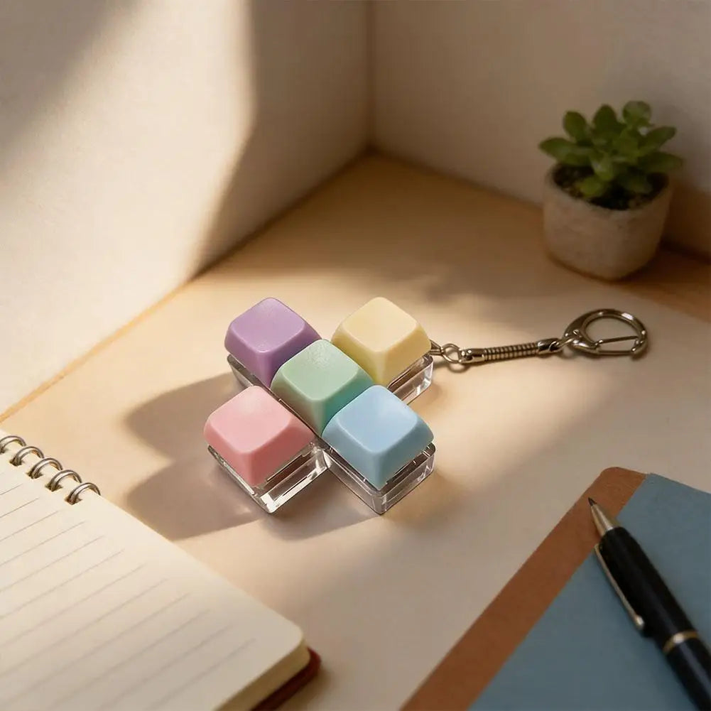 1/4/5/9 Button Keyboard Fidget Clicker Mechanical Keyboard Fidget Keychain For Gifts To Pass The Boring Time (Without LED Light)