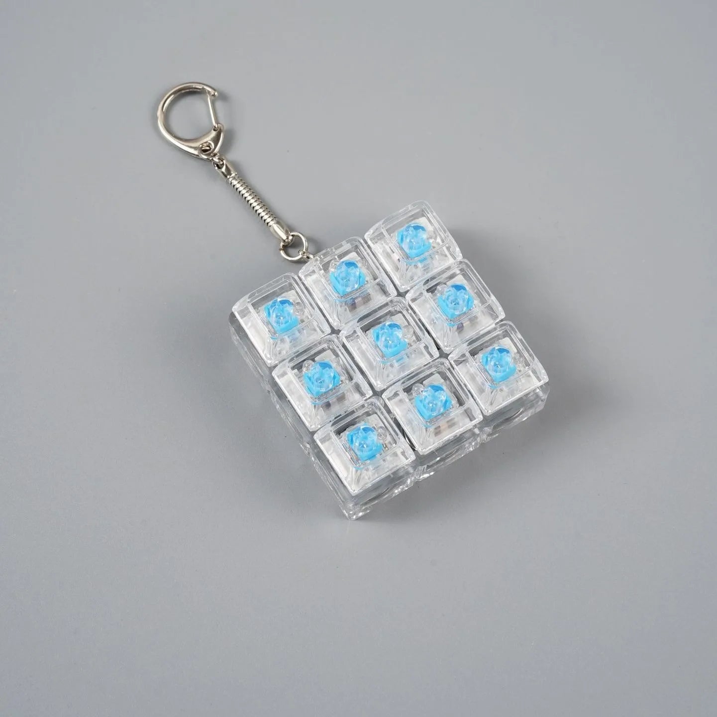 LED Light Keyboard Keychain Fidget Toy Clickable Button Stress Relief Portable Desk Accessory Office Decor Gift  Anxiety Relief