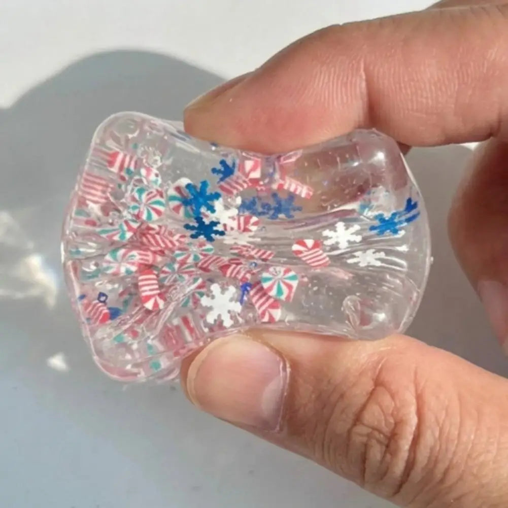 Christmas Maltose  Ice cubes Squeezable Gaint Squishy Sensory Stress Ball, Novelty Anxiety Relief Fidget Toy for Adults & Desk