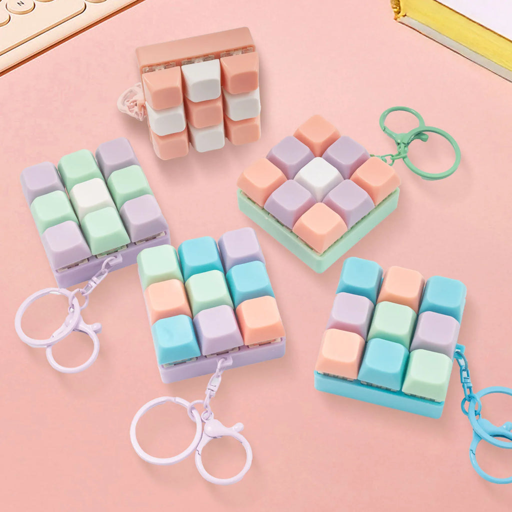 Fidget Decompression 1/9 /12Keyboard Key Toy For Adults Antistress Toys Boys Girls Anti Stress Finger Keyboard Games Keychain