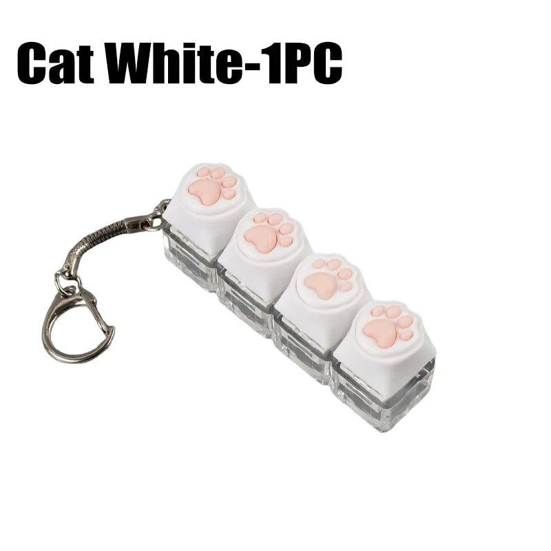 LED Light Keyboard Keychain Fidget Toy Clickable Button Stress Relief Portable Desk Accessory Office Decor Gift  Anxiety Relief