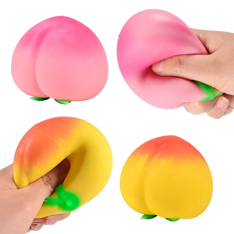 Dragon Fruit/Peach/Orange/Durian/Mango/Banana /Strawberry Squishy, Soft Squeeze Stress Relief Fidget Toy for Office Home