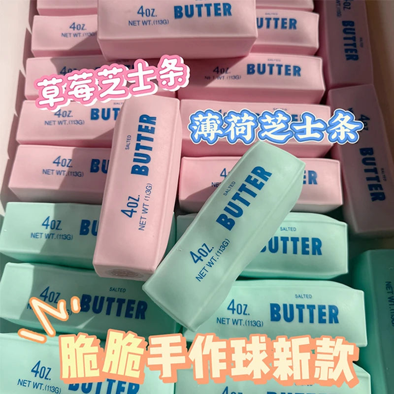 Crunchy Butter Stick Squishy Stress Ball Fidget Toy Squeeze Toy Round Blocks Filled ASMR Anti Stress Release Hand Relax Gift Toy