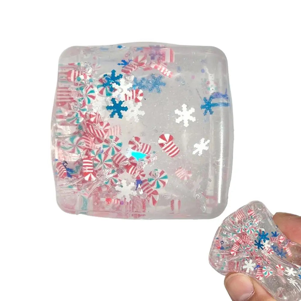 Christmas Maltose  Ice cubes Squeezable Gaint Squishy Sensory Stress Ball, Novelty Anxiety Relief Fidget Toy for Adults & Desk