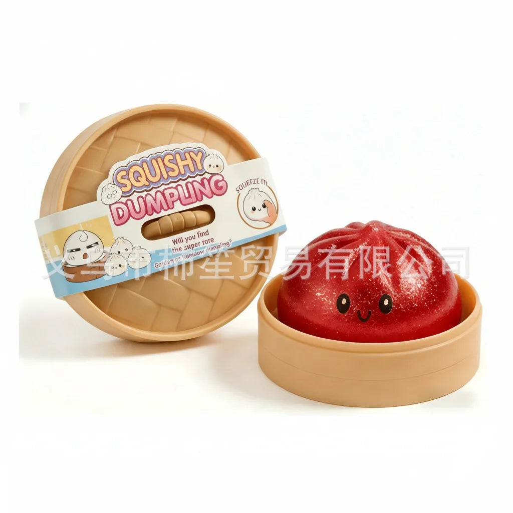 New Glitter Dumpling Glitter Dumpling Squishy with Box Dumplings Sensory Squeeze Toy for Stress Relief