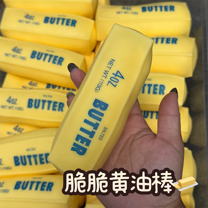 Crunchy Butter Stick Squishy Stress Ball Fidget Toy Squeeze Toy Round Blocks Filled ASMR Anti Stress Release Hand Relax Gift Toy