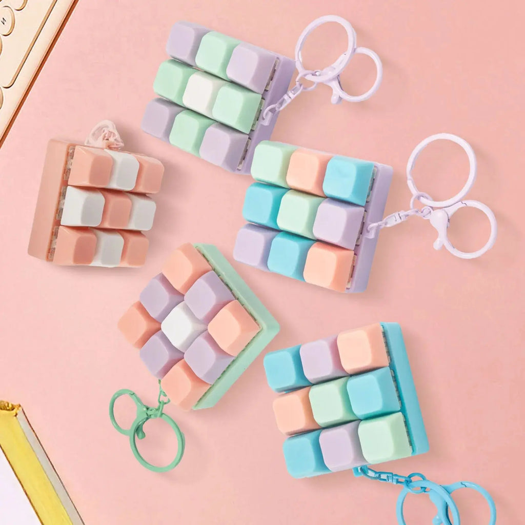 Fidget Decompression 1/9 /12Keyboard Key Toy For Adults Antistress Toys Boys Girls Anti Stress Finger Keyboard Games Keychain
