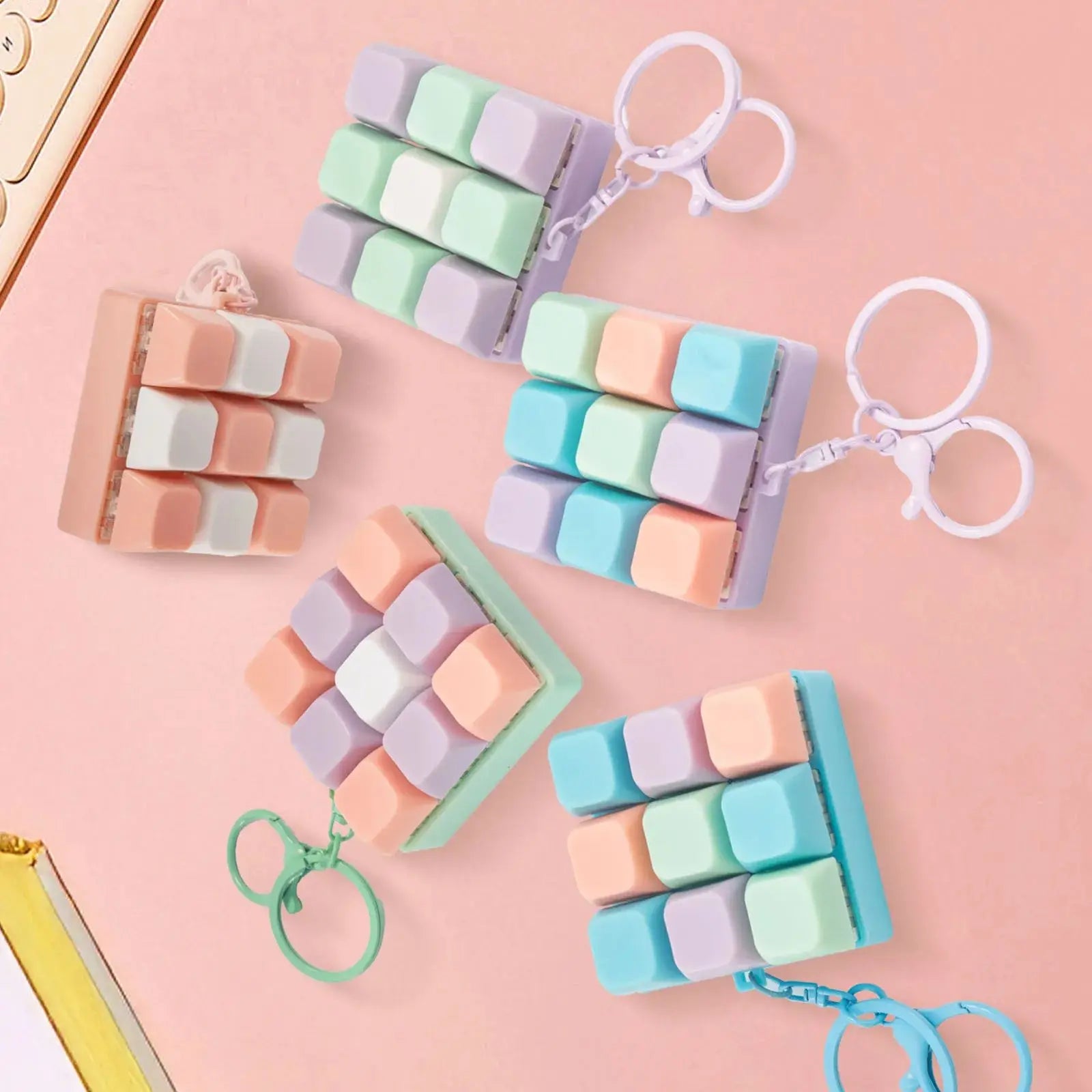 Fidget Decompression 1/9 /12Keyboard Key Toy For Adults Antistress Toys Boys Girls Anti Stress Finger Keyboard Games Keychain