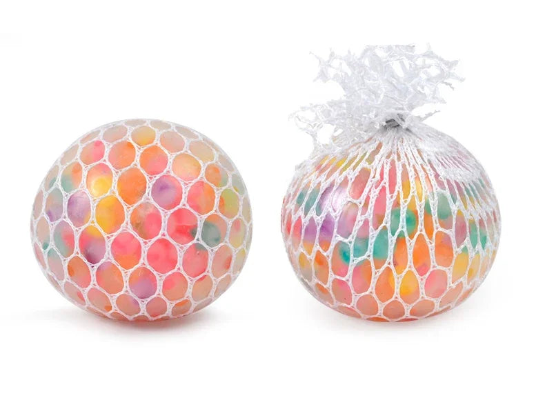 Rainbow Sensory Stress Relief Ball Squishy 3D Fidget Toys for Adults Kids Anti-Anxiety Silent Non-Toxic Toy for Office Classroom