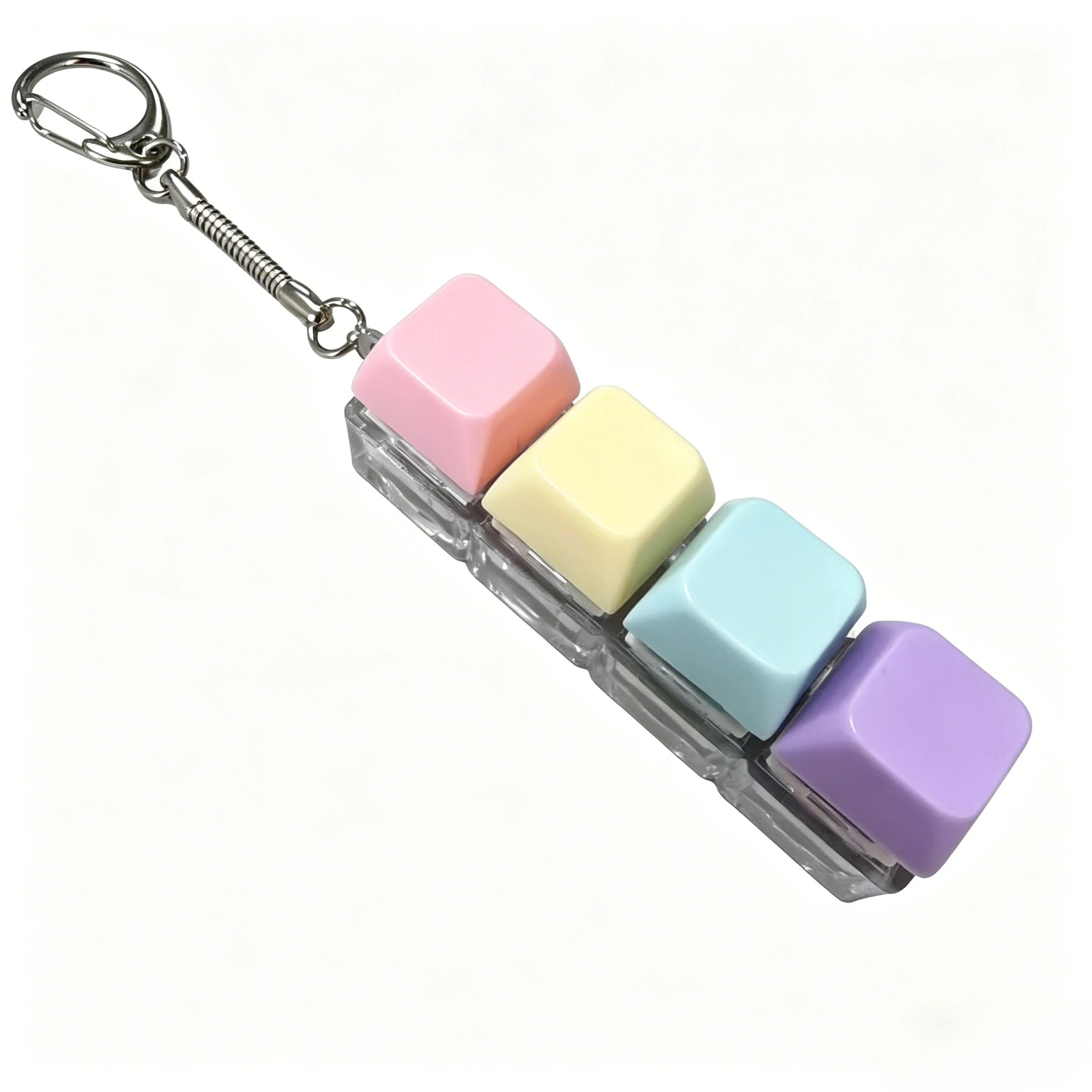LED Light Keyboard Keychain Fidget Toy Clickable Button Stress Relief Portable Desk Accessory Office Decor Gift  Anxiety Relief