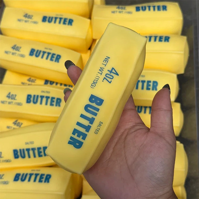 Crunchy Butter Stick Squishy Stress Ball Fidget Toy Squeeze Toy Round Blocks Filled ASMR Anti Stress Release Hand Relax Gift Toy