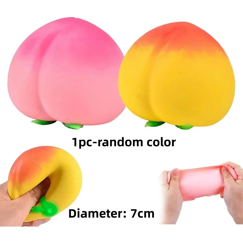 Dragon Fruit/Peach/Orange/Durian/Mango/Banana /Strawberry Squishy, Soft Squeeze Stress Relief Fidget Toy for Office Home