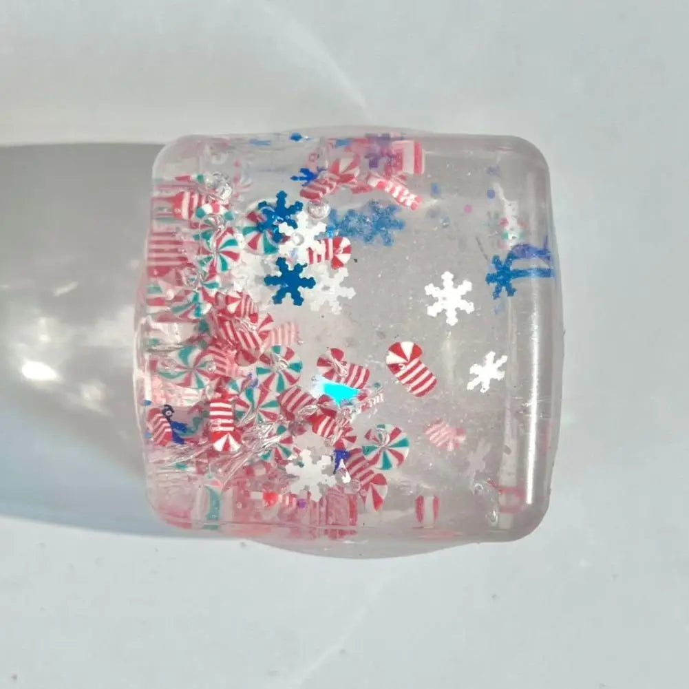 Christmas Maltose  Ice cubes Squeezable Gaint Squishy Sensory Stress Ball, Novelty Anxiety Relief Fidget Toy for Adults & Desk