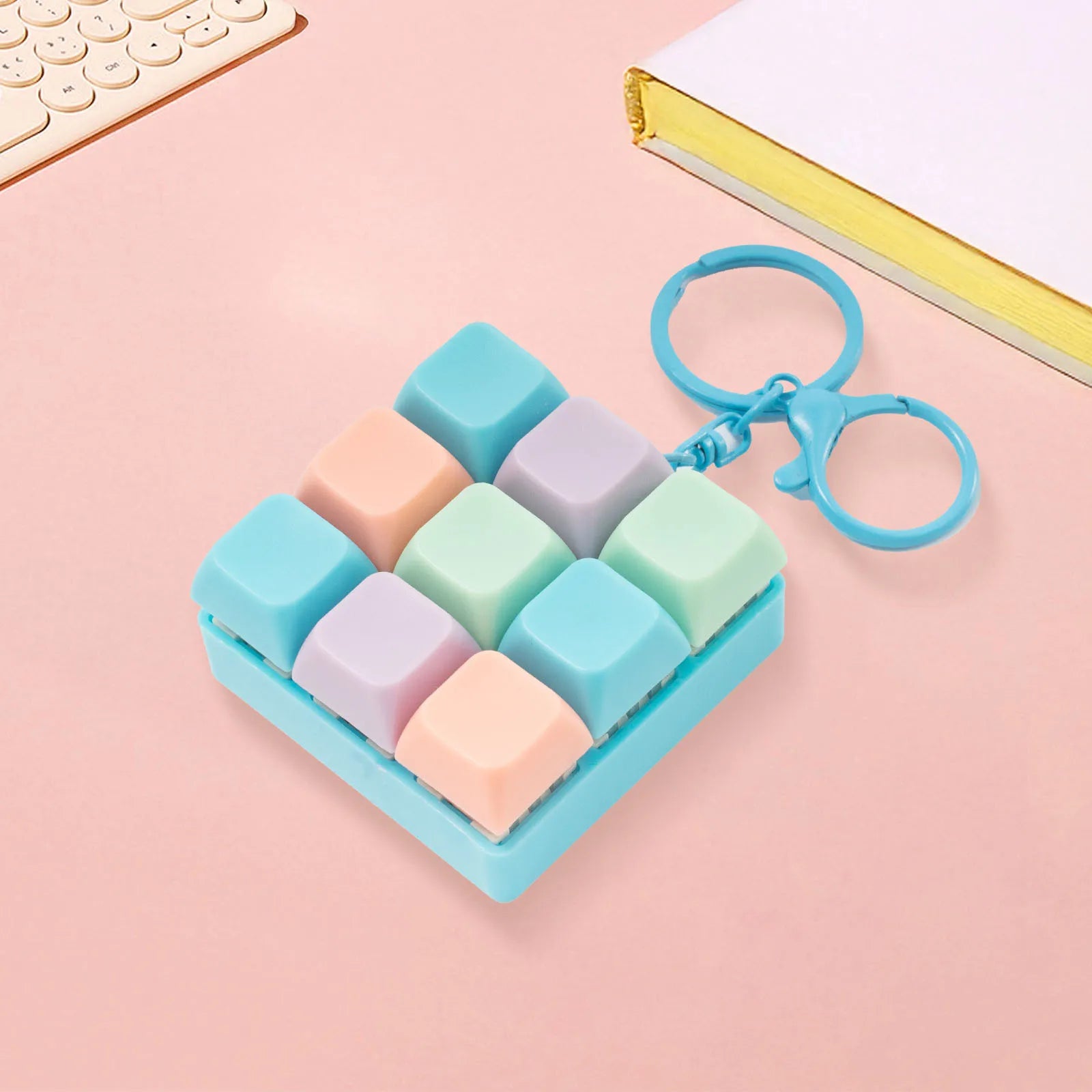 Fidget Decompression 1/9 /12Keyboard Key Toy For Adults Antistress Toys Boys Girls Anti Stress Finger Keyboard Games Keychain