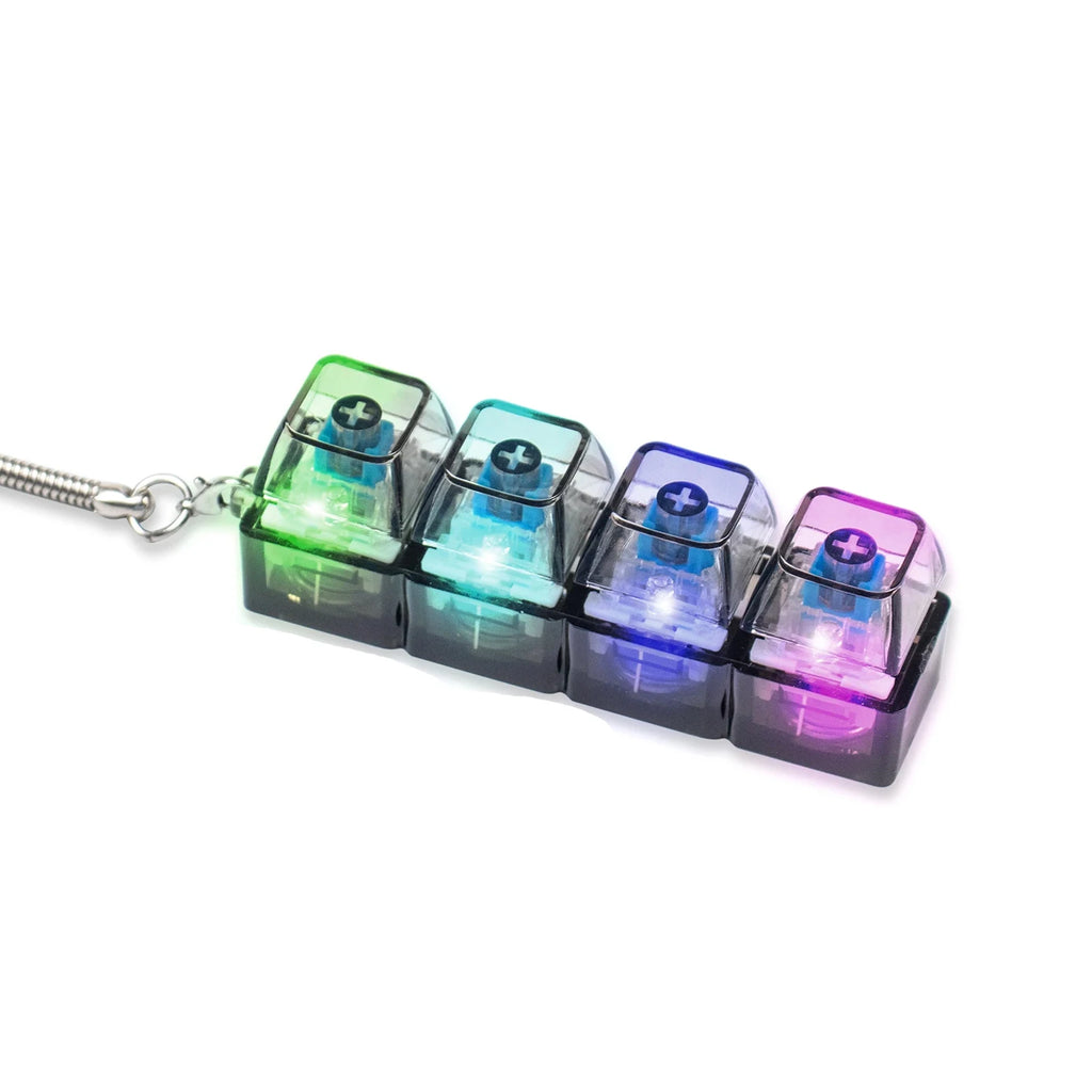 LED Light Keyboard Keychain Fidget Toy Clickable Button Stress Relief Portable Desk Accessory Office Decor Gift  Anxiety Relief