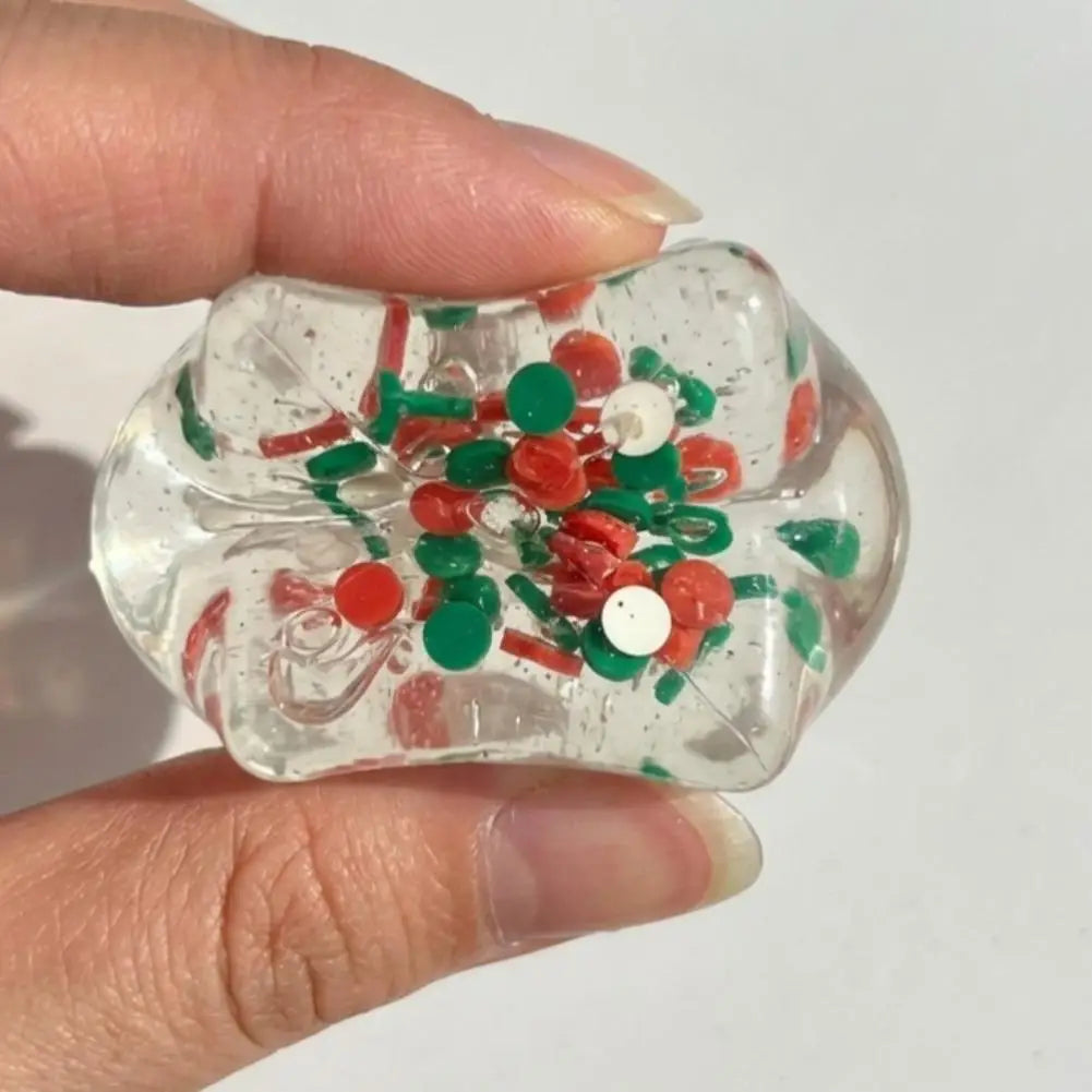 Christmas Maltose  Ice cubes Squeezable Gaint Squishy Sensory Stress Ball, Novelty Anxiety Relief Fidget Toy for Adults & Desk