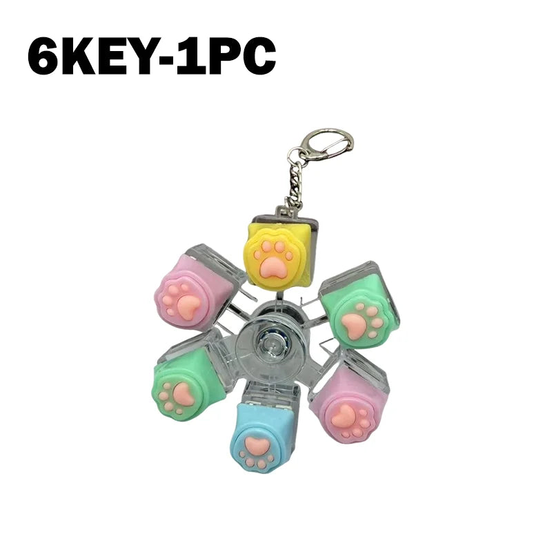 LED Light Keyboard Keychain Fidget Toy Clickable Button Stress Relief Portable Desk Accessory Office Decor Gift  Anxiety Relief