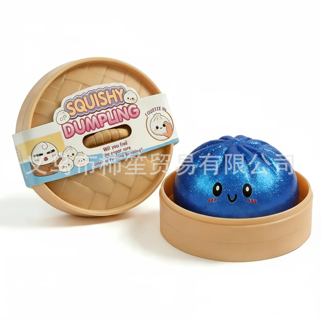 New Glitter Dumpling Glitter Dumpling Squishy with Box Dumplings Sensory Squeeze Toy for Stress Relief