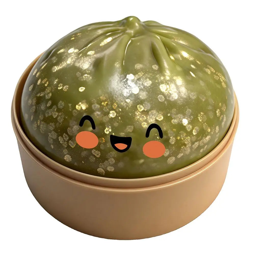 Premium Squishy Steamed Bun Dumpling Toy Slow Rising Glitter Stress Relief Ball Soft Stretchy Fidget Desk Toy Home Office Decor