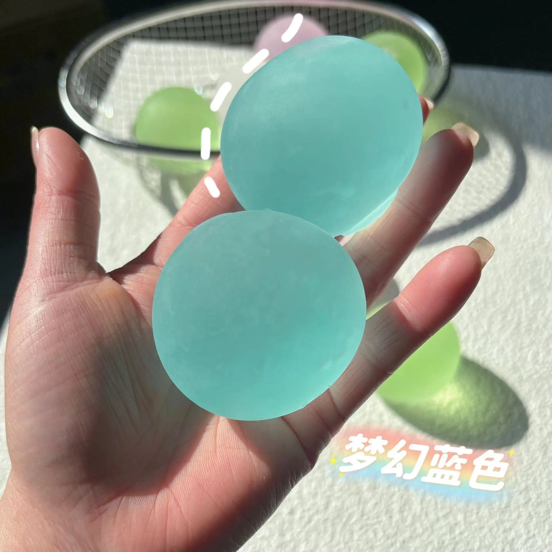 Blue Maltose Squishy Toys Anti Stress Sensory Fidgets Toy Soft Simulated Transparent Blue Maltose Slow-rebound Decompression Toy
