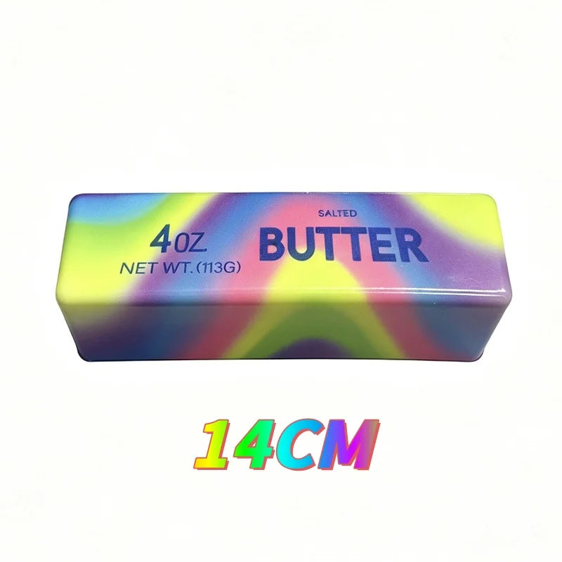 Squishy Elastic Butter Stick Fidget Toy Cheese Shape Stress Relief Game Funny Decompression Prank Squeeze Toy for Anxiety Relief