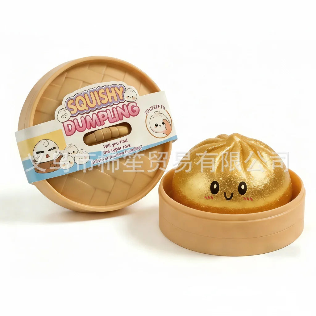 New Glitter Dumpling Glitter Dumpling Squishy with Box Dumplings Sensory Squeeze Toy for Stress Relief