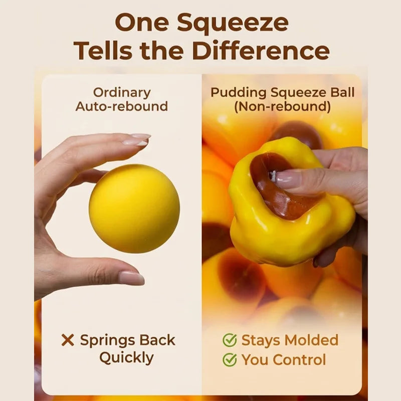 Pudding-shaped Squeeze Ball Caramel Crunchy Handmade Squishy Portable Diy Fidget Accessory For Stress Relief & Cute Desk Play