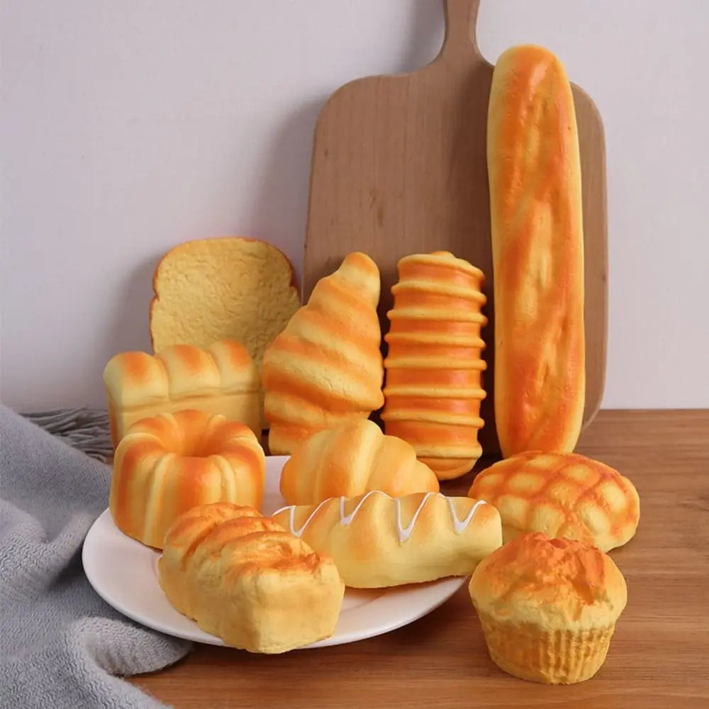 Squishy Food Creative Simulation Bread Sensory Toys Toast Donuts Slow Rebound Squeeze Anti Stress Relief Toys Desktop Decoration