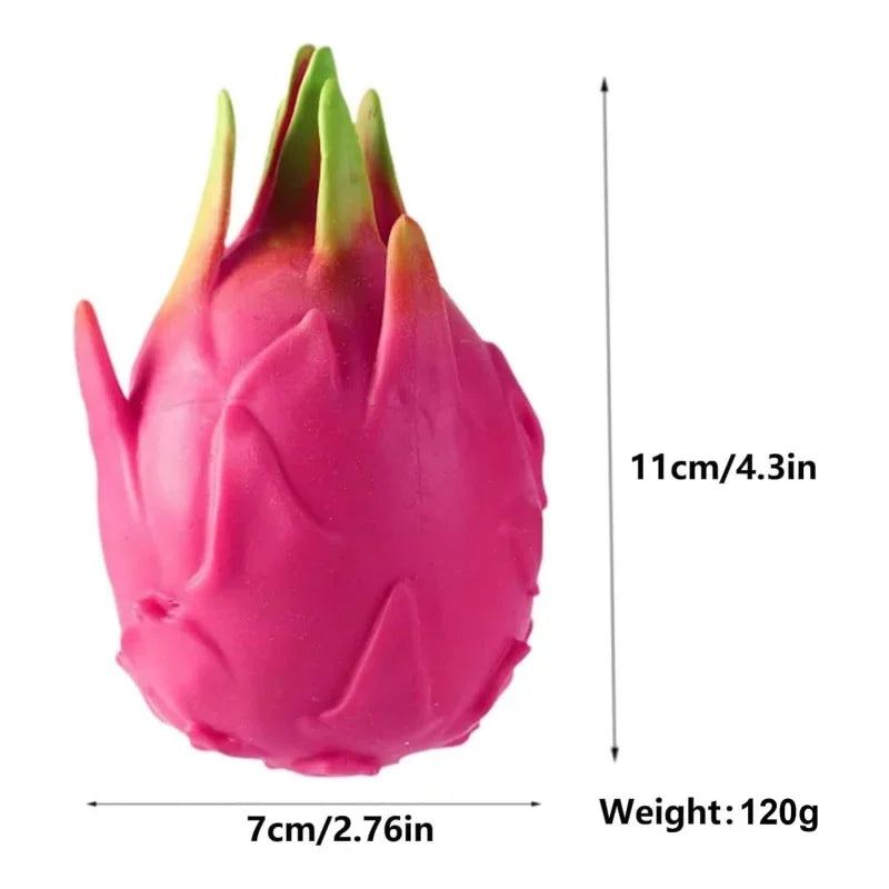 Dragon Fruit/Peach/Orange/Durian/Mango/Banana /Strawberry Squishy, Soft Squeeze Stress Relief Fidget Toy for Office Home