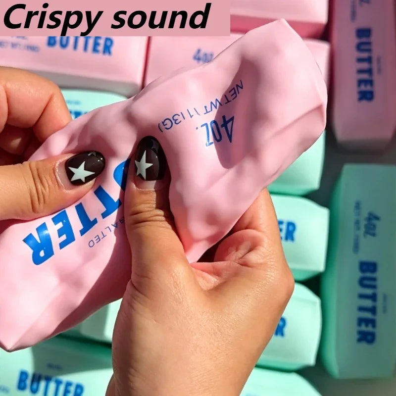 Butter Stick Squishy Stress Ball Fidget Toy Crunchy Squeeze Toy Round Blocks Filled ASMR Anti Stress Release Hand Relax Gift Toy