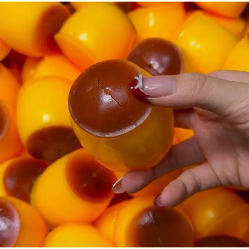 Pudding-shaped Squeeze Ball Caramel Crunchy Handmade Squishy Portable Diy Fidget Accessory For Stress Relief & Cute Desk Play