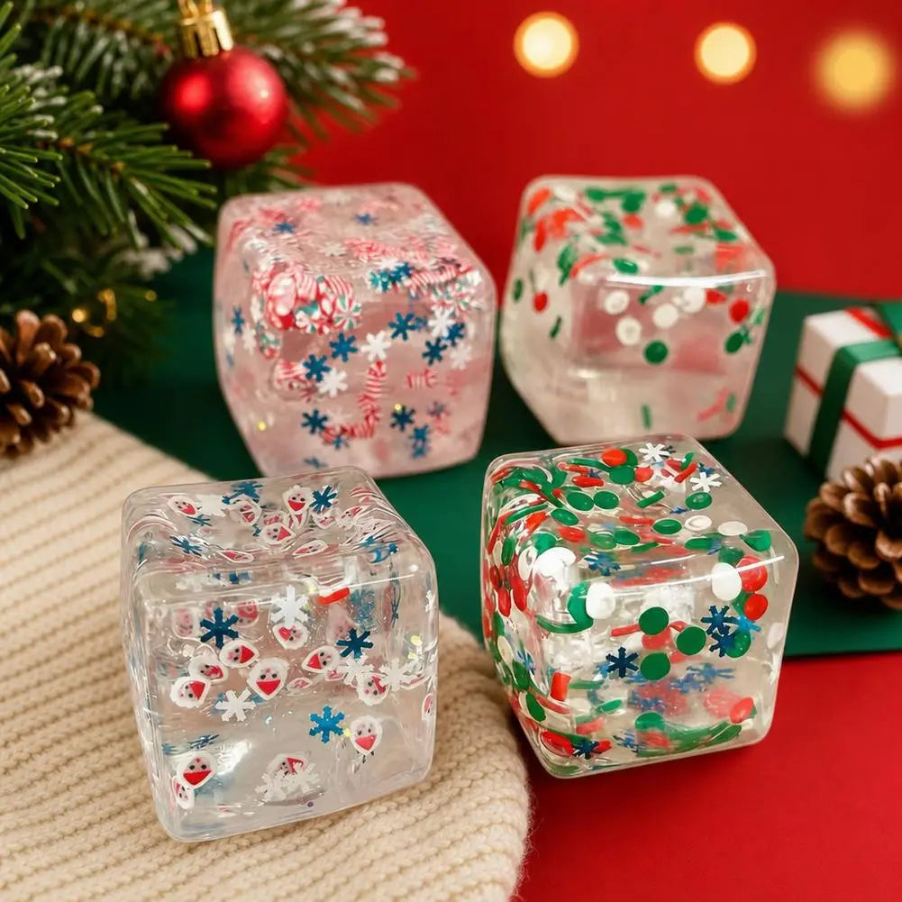 Christmas Maltose  Ice cubes Squeezable Gaint Squishy Sensory Stress Ball, Novelty Anxiety Relief Fidget Toy for Adults & Desk