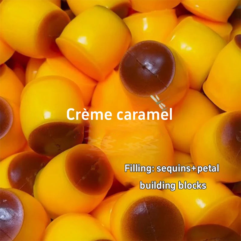 Pudding-shaped Squeeze Ball Caramel Crunchy Handmade Squishy Portable Diy Fidget Accessory For Stress Relief & Cute Desk Play