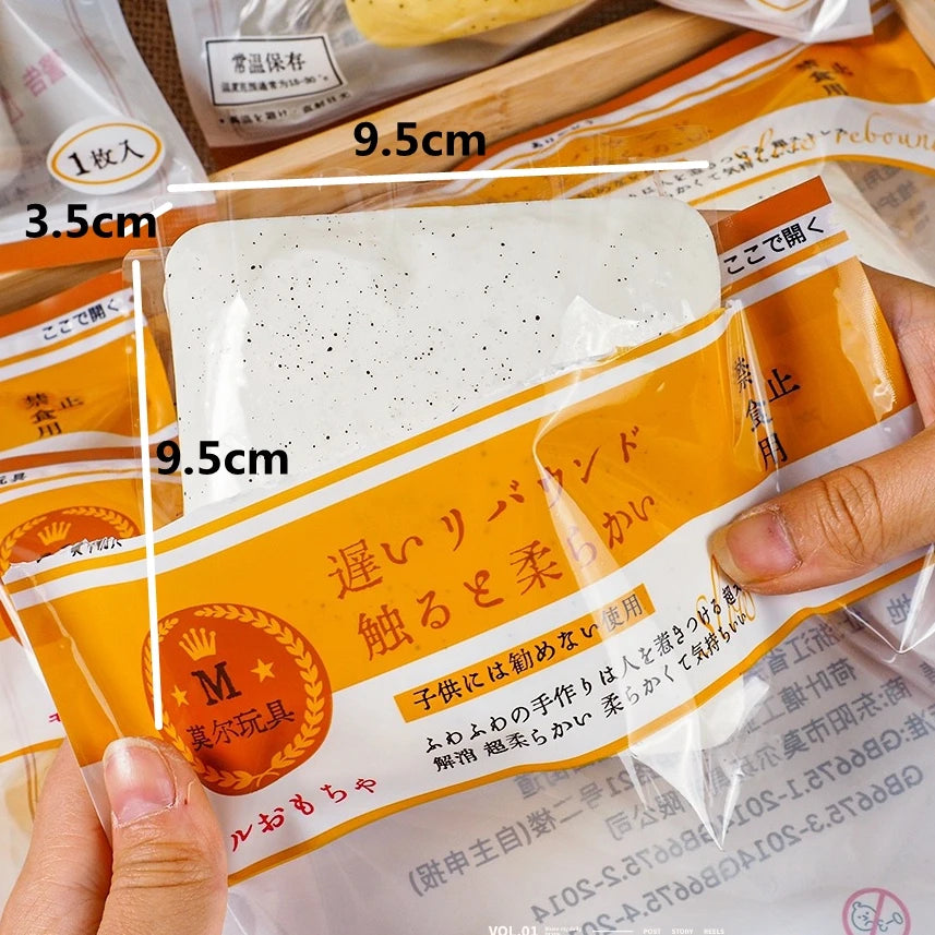 Soft Slow Rising Toast Squishy Stress Relief Fidget Toys Sticky Toast Squishy Squeeze Toys Sensory Fidget Toy for Adults Kids