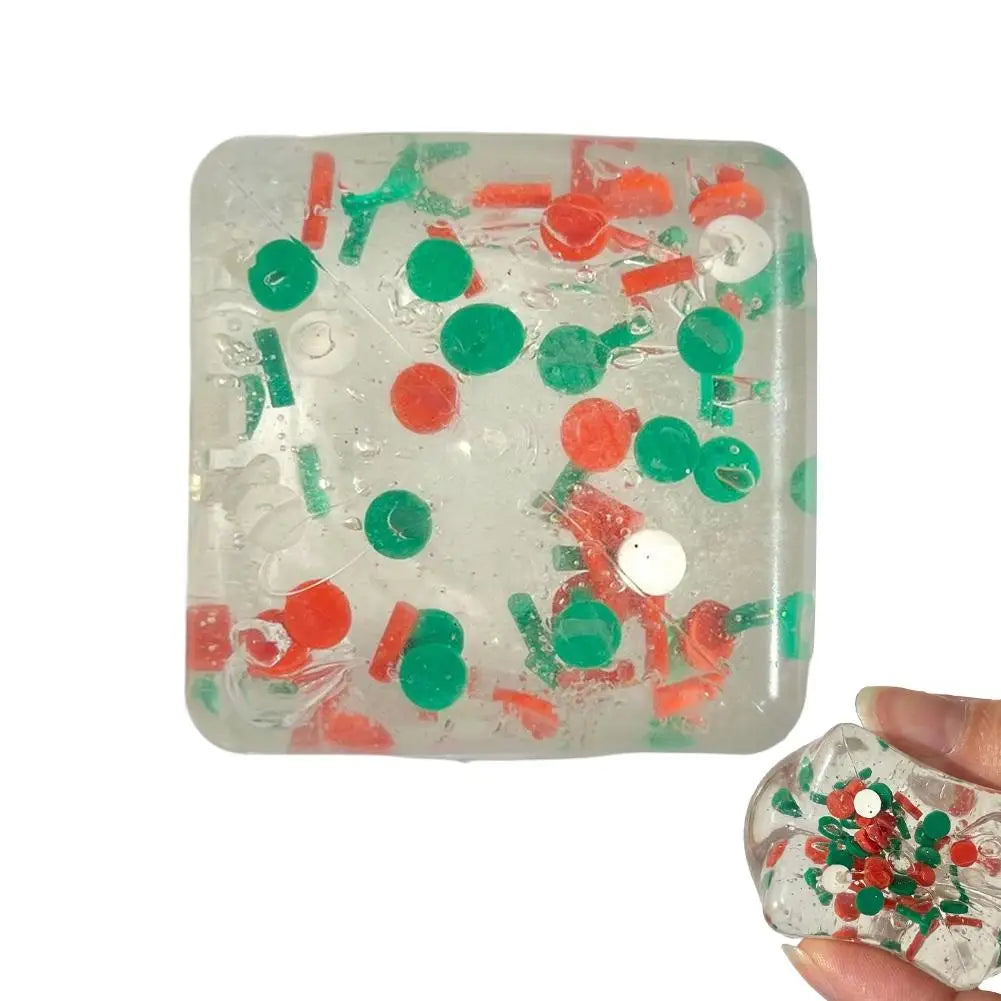 Christmas Maltose  Ice cubes Squeezable Gaint Squishy Sensory Stress Ball, Novelty Anxiety Relief Fidget Toy for Adults & Desk