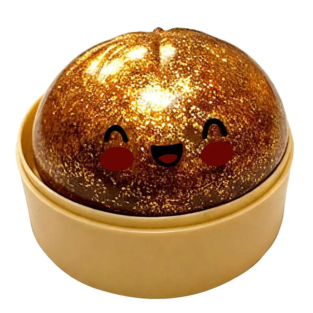 Premium Squishy Steamed Bun Dumpling Toy Slow Rising Glitter Stress Relief Ball Soft Stretchy Fidget Desk Toy Home Office Decor