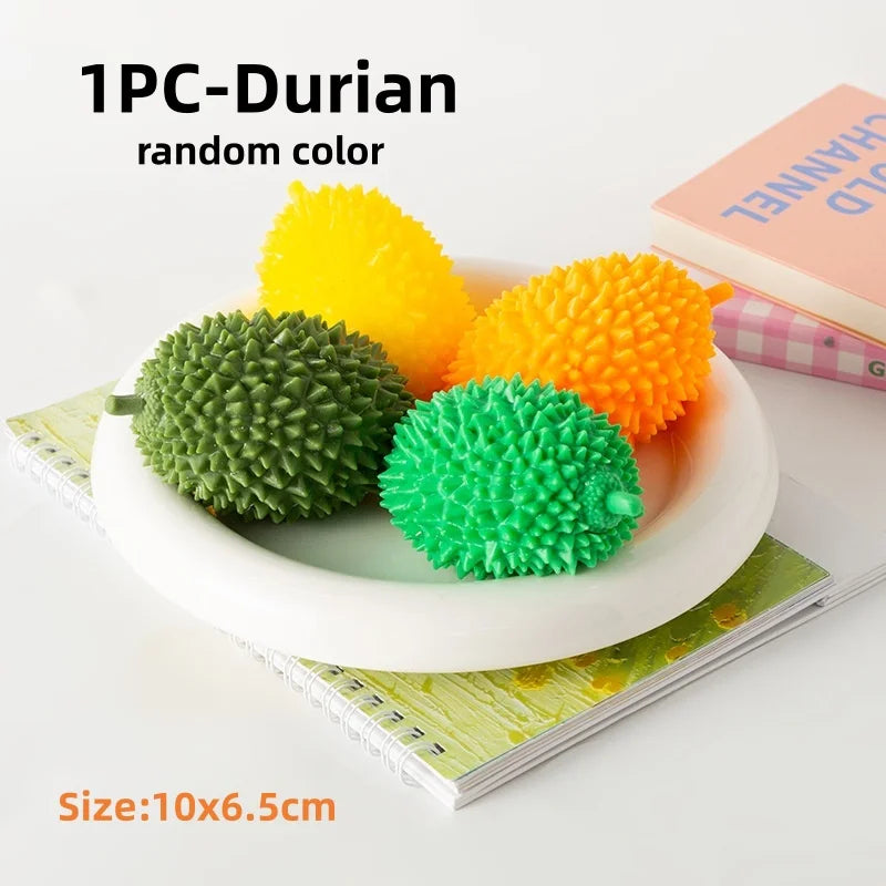 Dragon Fruit/Peach/Orange/Durian/Mango/Banana /Strawberry Squishy, Soft Squeeze Stress Relief Fidget Toy for Office Home