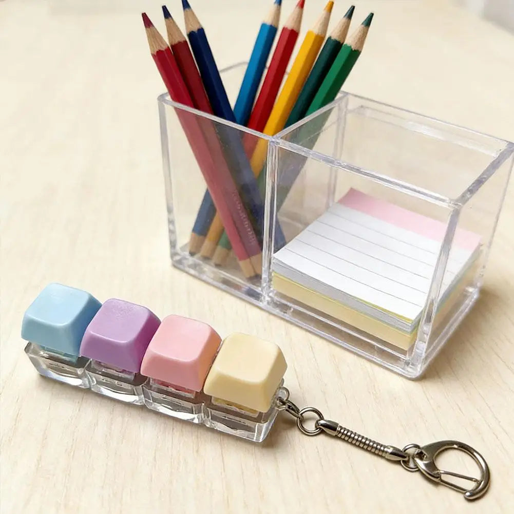 1/4/5/9 Button Keyboard Fidget Clicker Mechanical Keyboard Fidget Keychain For Gifts To Pass The Boring Time (Without LED Light)